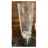Large Glass Vase with Marbles