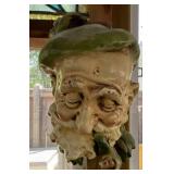Vintage Character Face Wall Mask Old Man Pipe