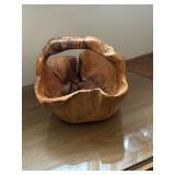 Natural live-edge burl basket