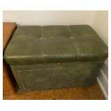 vintage Mid-Century Modern green storage ottoman