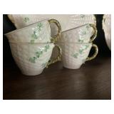 Belleek Ireland Shamrock Cups & Saucers