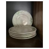 Belleek Ireland Shamrock Basketweave Side Plates