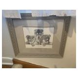 Lithograph Print Three Pups by Doug Lindstrand