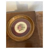 Needlepoint textile framed