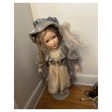 Giant Porcelain Doll with Stand