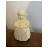 Vintage Cream Ceramic Cookie Jar Dutch Girl