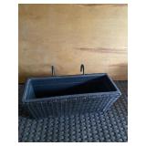 Black wicker balcony planter