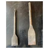 2-piece lot of wide flat scaling chisel bits