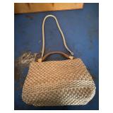 Vintage Italian woven straw shoulder handbag