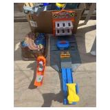Hot Wheels Monster Trucks Playset and Hockey Stick