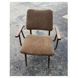 Mid-Century Armchair with Fabric Upholstery