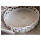 Circular Milk Glass Serving Bowl