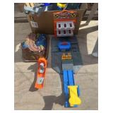 Hot Wheels Monster Trucks Playset and Hockey Stick