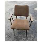 Mid-Century Armchair with Fabric Upholstery