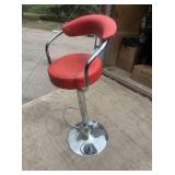 Adjustable Swivel Bar Stool with Chrome Base