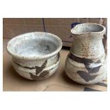Stoneware Creamer and Sugar Bowl Set