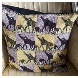 Vintage Patchwork Safari Giraffe Pillow Kenya