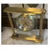 Vintage brass and glass mantel clock