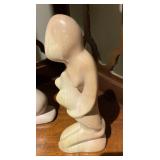 Hand-carved soapstone 'Mother and Child' figurine