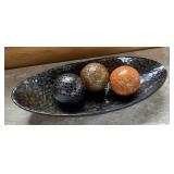 Mosaic decorative bowl with orb fillers