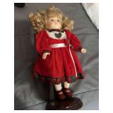 Vintage holiday/Christmas porcelain doll