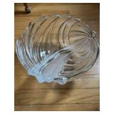 Seashell-shaped glass centerpiece bowl