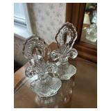 Vintage clear pressed-glass perfume bottles