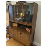 Mid-Century Modern walnut hutch (china cabinet)
