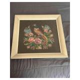 Vintage Needlepoint Pheasant Framed by Eatons