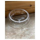 MCM Glass 3-footed bowl