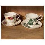 (2) Teacups with saucers