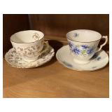 (2) Teacups with saucers