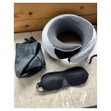 (2) ergonomic memory foam travel neck pillow kit