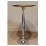 Silver-plated pedestal accent table