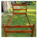 Vintage solid wood twin bed frame
