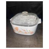 Vintage CorningWare Cookware Peach Floral 5L