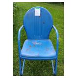 Vintage mid-century modern metal tulip lawn chair
