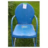 Vintage mid-century modern metal tulip lawn chair