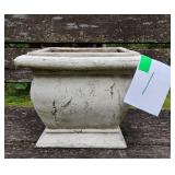 Square cast-stone or concrete garden planter