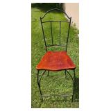 Rustic Dining Chair w/ Arched metal backrest