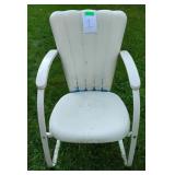 Vintage MCM Metal Shell-back lawn chair