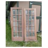 Vintage wooden French doors 30 3/16 x 80 1/8