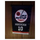 Winnipeg Jets Banner Hawerchuk HOF mini banner