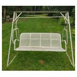 Bintage freestanding white metal swing