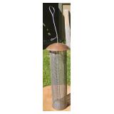 Vintage copper mesh tube bird feeder