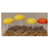 Vintage clear glass storage jars