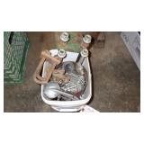 Asst U-bolts, cotter pins, copper sanding discs, &