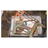 4- C-clamps, nail puller, caulking gun