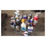 Misc cleaners, paints, oil, sprayer hose &