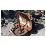 Wheelbarrow 2 wheeled, 3 metal rims for heavy base